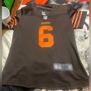Nike Brown and Orange Football Jersey